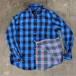 Polo Ralph Lauren Classic Fit Checked Double-Faced Flannel Shirt Men’s 2XL Blue